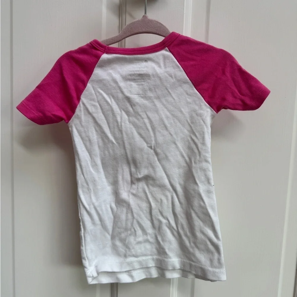 NWOT Member’s Mark Girls 3T Pink White Dream Like a Unicorn Short Sleeve Pj Top